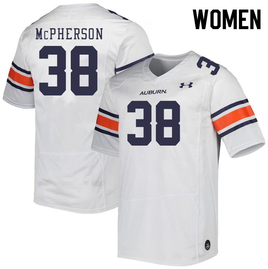 Women's Auburn Tigers #38 Alex McPherson White 2023 College Stitched Football Jersey